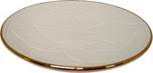 Bord keramiek wit verguld goud 24cm -  100% handmade - DesertHome