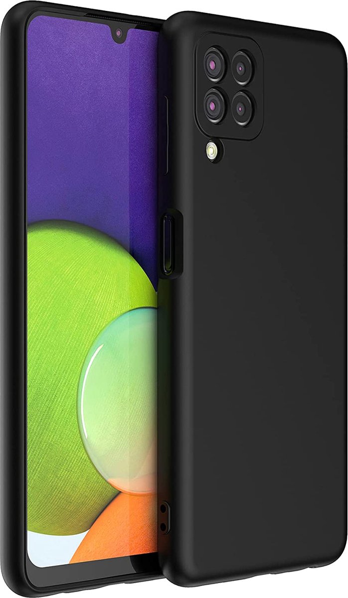 HB Hoesje Geschikt voor Samsung Galaxy A22 4G - Zwart - Siliconen Back Cover
