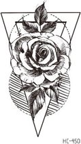 Temporary tattoo | tijdelijke tattoo | fake tattoo | bloem in driehoek | 105 x 60 mm