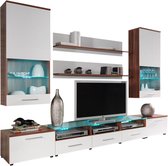 Maxima House - CAMA II TV Set - Mahonie Hout / Wit - 5 delig - Modern Design - Inclusief LED