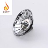 Fiory Roestvrijstalen Gootsteenzeefje| Stopper|Gootsteenfilter Filter |  Lavabo Badkamer stop|78 Mm| Zilver