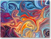 Kleurrijk marmerpatroon - 40x30 Canvas Liggend - Minimalist