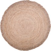 Nattiot - Terra Rond Jute Vloerkleed Met Franjes - Diameter 140cm