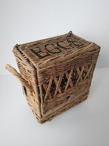 rieten eierkastje/eierrekje/eierhouder voor 12 eieren | 13x21x22 cm | rustic rattan