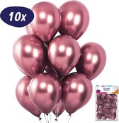 Roze Chrome Ballonnen – Pink Balloons - Metallic Chroom Ballon – Unicorn Verjaardag Versiering – Latex Helium Ballonnenset – Mirror Effect - Geschikt voor Ballonnenboog en Pilaar –