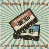 Retro Wenskaart Happy Birthday Cassettes