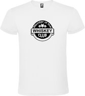 Wit  T shirt met  " Member of the Whiskey club "print Zwart size XXL