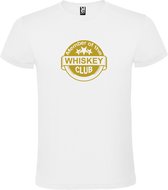 Wit  T shirt met  " Member of the Whiskey club "print Goud size L