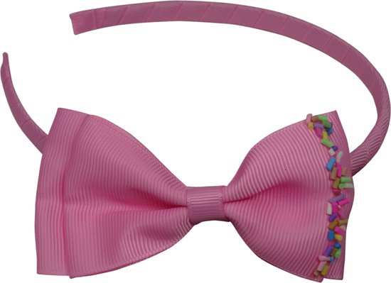 Jessidress® Diademen Meisjes Haar diadeem met elegante strik Haarband - Donker Roze