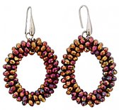 Musthaves-Oorbellen met facetgeslepen glaskralen multi color-6.5x3.5 cm