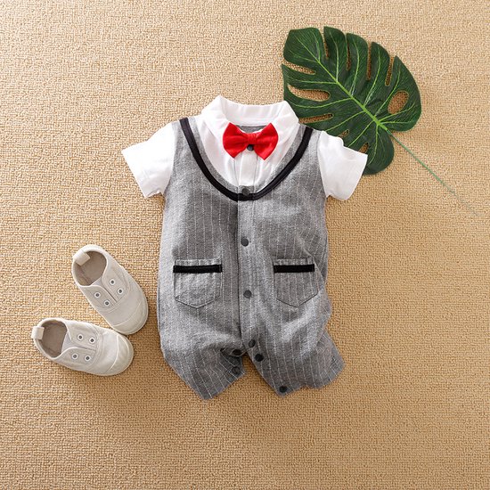 Nezr® Newborn Kleding - Baby Kleding Jongens - Babykleertjes Set - Suit Met Strikje 0-3 Maanden