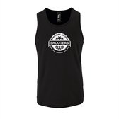 Zwarte Tanktop sportshirt met "Member of the Shooters club" Print Wit Size L