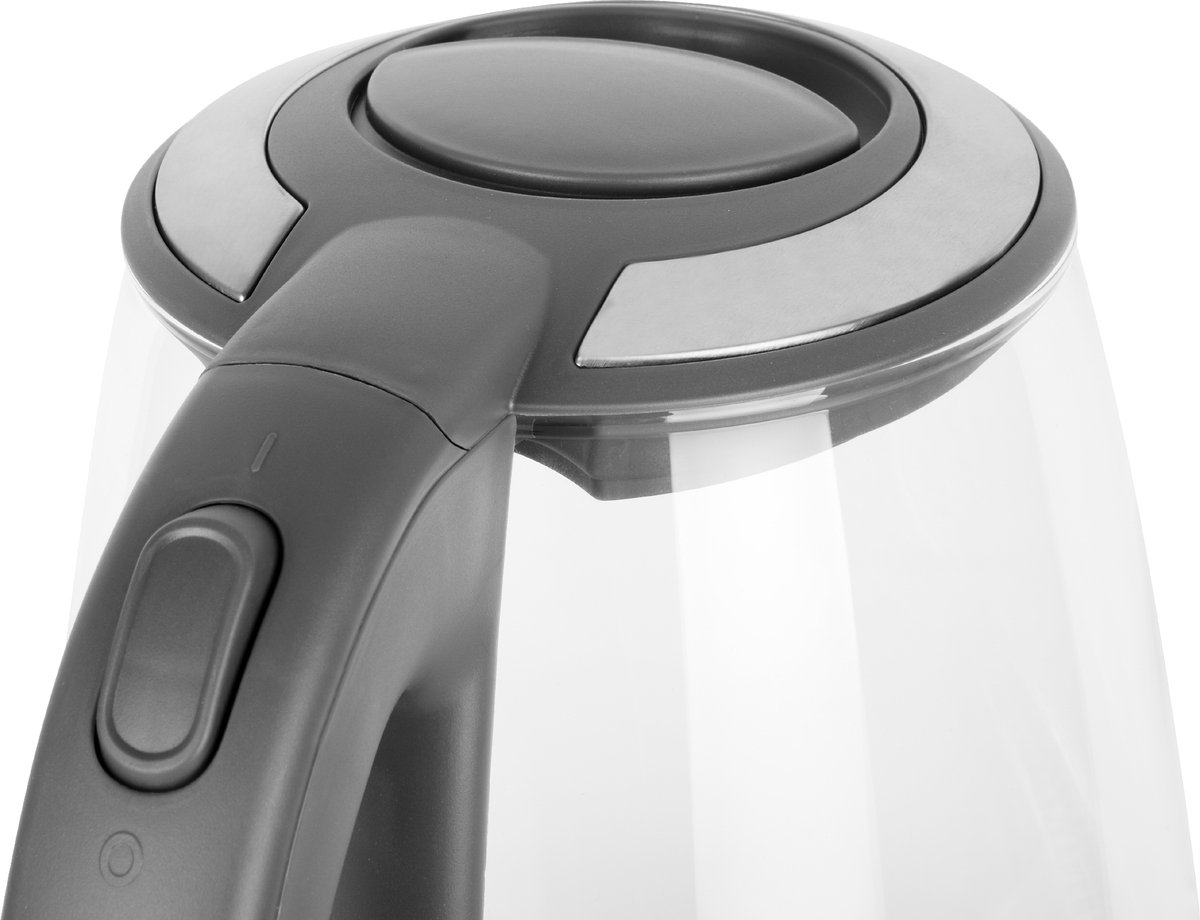 ECG RK 2020 Grey Glass Waterkoker - Elegant design van kunststof en roestvrij staal in combinatie met gehard glas - 2,0 L — afbeelding 3