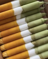 Jolie Candle Art Olive Garden - Kaarsen - Dinerkaars - dip dye - groen - oranje - goud