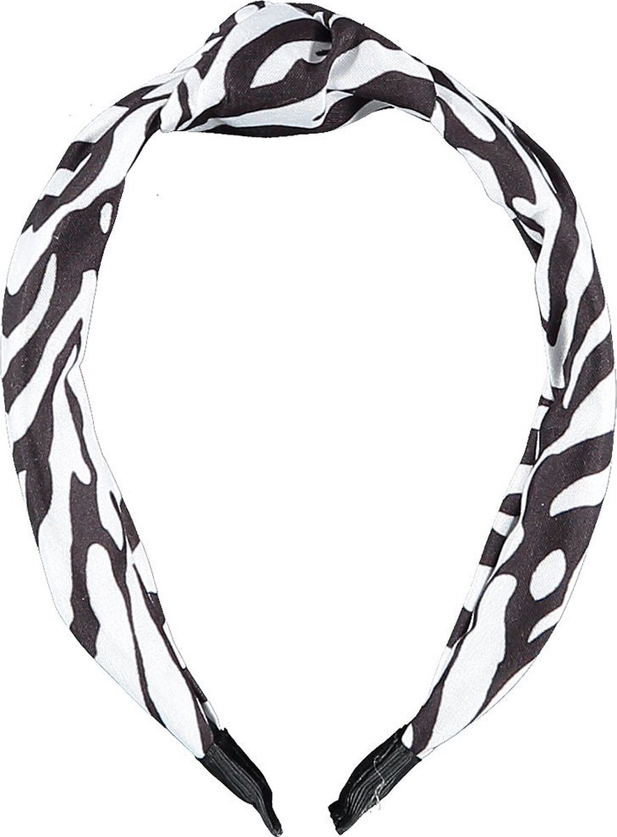 Sarlini - Haarband Zebra - Diadeem - Haar accessoires vrouwen - Zebraprint - Dames - Polyester - zwart - wit