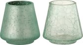 Windlicht | glas | muntgroen | 10x10x (h)9.5 cm