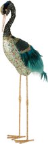 Vogel - Kraanvogel | kunstleer | groen | 35x18x (h)107 cm