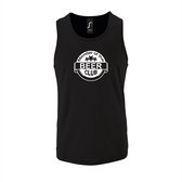 Zwarte Tanktop sportshirt met "Member of the Beer club" Print Wit Size M