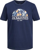 Jack & Jones t-shirt jongens - blauw - JORflower - maat 140