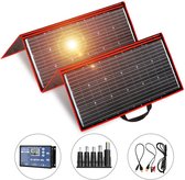 Dokio® | Opvouwbare Zonnenpanelen - Draagbaar Zonnepaneel - Mobiel Solar Panel - Flexibel - Inclusief Accessoires - Lichtgewicht - 100W - 12V - Zwart