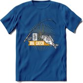 Big Catch - Vissen T-Shirt | Grappig Verjaardag Vis Hobby Cadeau Shirt | Dames - Heren - Unisex | Tshirt Hengelsport Kleding Kado - Donker Blauw - XXL