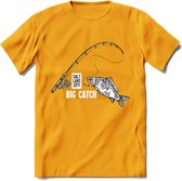 Big Catch - Vissen T-Shirt | Grappig Verjaardag Vis Hobby Cadeau Shirt | Dames - Heren - Unisex | Tshirt Hengelsport Kleding Kado - Geel - M