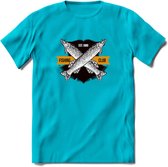 Fishing Club - Vissen T-Shirt | Grappig Verjaardag Vis Hobby Cadeau Shirt | Dames - Heren - Unisex | Tshirt Hengelsport Kleding Kado - Blauw - S