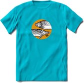 Fishing - Vissen T-Shirt | Grappig Verjaardag Vis Hobby Cadeau Shirt | Dames - Heren - Unisex | Tshirt Hengelsport Kleding Kado - Blauw - XXL