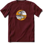 Fishing - Vissen T-Shirt | Grappig Verjaardag Vis Hobby Cadeau Shirt | Dames - Heren - Unisex | Tshirt Hengelsport Kleding Kado - Burgundy - M