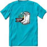 Fishing Boots - Vissen T-Shirt | Grappig Verjaardag Vis Hobby Cadeau Shirt | Dames - Heren - Unisex | Tshirt Hengelsport Kleding Kado - Blauw - XXL