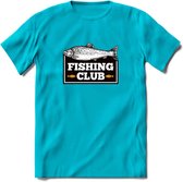 Fishing Club - Vissen T-Shirt | Grappig Verjaardag Vis Hobby Cadeau Shirt | Dames - Heren - Unisex | Tshirt Hengelsport Kleding Kado - Blauw - 3XL