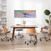 Wandprintset regenboom 120x40 cm canvas meerkleurig