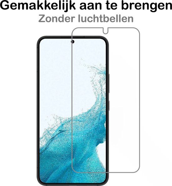 Samsung S22 Hoesje Siliconen Case Cover Met Screenprotector - Samsung Galaxy S22 Hoesje Cover Hoes Siliconen Met Screenprotector - Groen - BTH