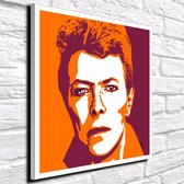 David Bowie Pop Art Poster in lijst - 95 x 95 cm Fotopapier Mat 180 gr Framed - Popart Wanddecoratie