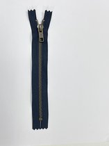 Spijkerbroek rits met rem, Jeansrits dankerblauw/brons YKK - 20 cm lang