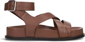 Sacha - Dames - Bruine leren plateau sandalen - Maat 37