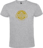 Grijs  T shirt met  " Member of the Whiskey club "print Goud size S