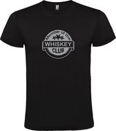 Zwart  T shirt met  " Member of the Whiskey club "print Zilver size S