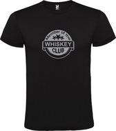 Zwart  T shirt met  " Member of the Whiskey club "print Zilver size XXXXXL