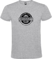 Grijs  T shirt met  " Member of the Whiskey club "print Zwart size XXL