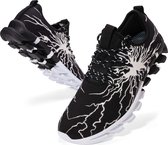 Geweo Sportschoenen Heren - Fitnessschoenen - Atletiek Gym Joggingsneakers - Kerstmis - Kerstfeest - Christmas Gift  - Zwart Wit - Maat 40