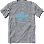 I Love Fishing - Vissen T-Shirt | Blauw | Grappig Verjaardag Vis Hobby Cadeau Shirt | Dames - Heren - Unisex | Tshirt Hengelsport Kleding Kado - Donker Grijs - Gemaleerd - 3XL