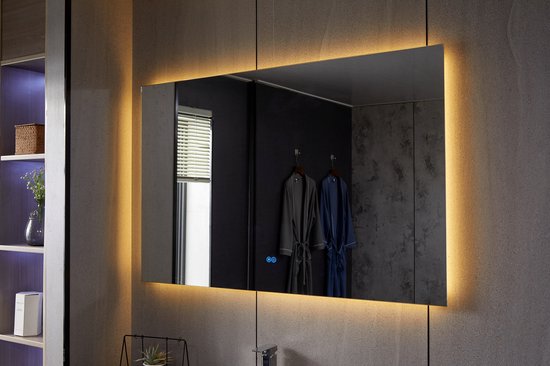 Miroir de salle de bain sans cadre avec LED, anti-buée 60 x 120 cm - Bella  Mirror | bol.com