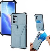 Fonu Kaarthouder backcase Oppo Find X3 lite - Oppo Reno5 5G - Blauw