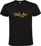 Zwart  T shirt met  "Bad Boys" print Goud size XXL