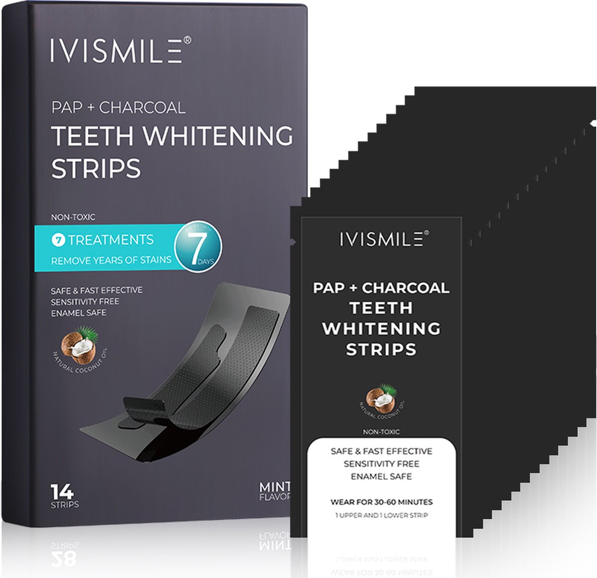 Teeth Whitening Strips | Charcoal + PAP