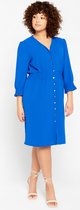 LOLALIZA Jurk met V-hals - Blauw - Maat 40