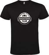 Zwart T shirt met " Member of the Shooters club "print Wit size S