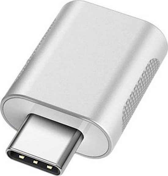 NÖRDIC OTG-C5 USB-A 3.0 OTG naar USB-C adapter - 1 stuk - Zilver