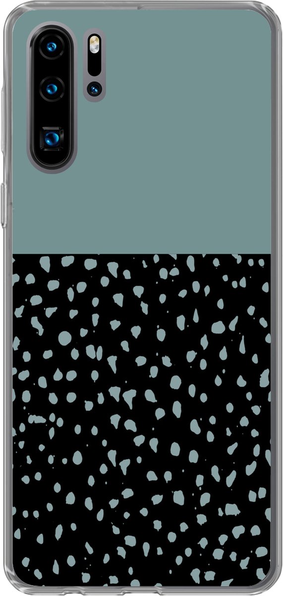 Telefoonhoesje Geschikt voor Huawei P30 Pro hoesje - Stippen - Groen - Zwart - Siliconen Telefoonhoesje Telefoonhoesje